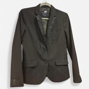 Gap Black Satin Lapel Tuxedo Blazer Jacket Women’s Size 4